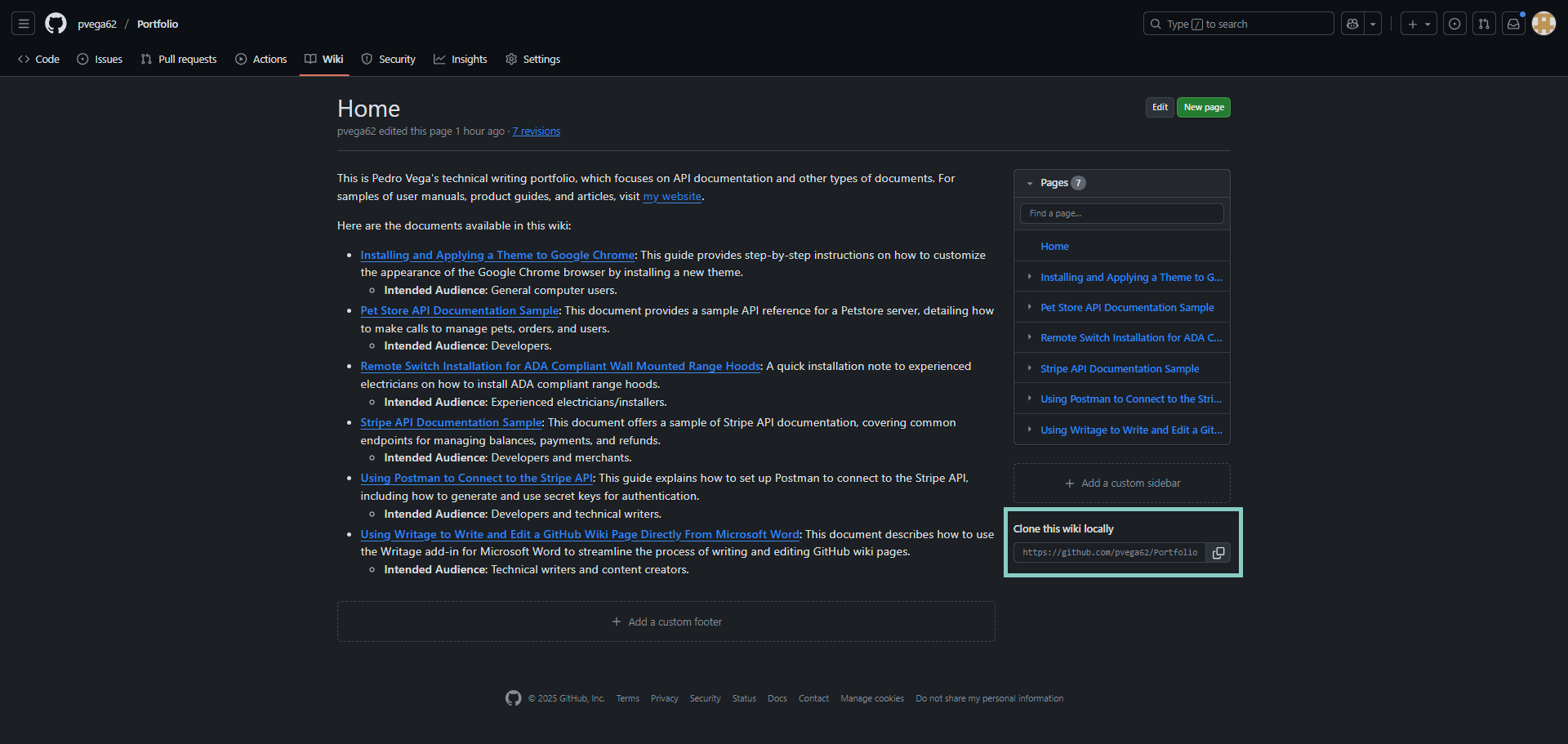 A screenshot of this wiki's homepage